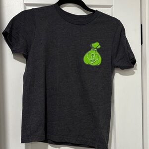Baseball Lifestyle Charcoal Gray Kids T-Shirt with Green Graphic